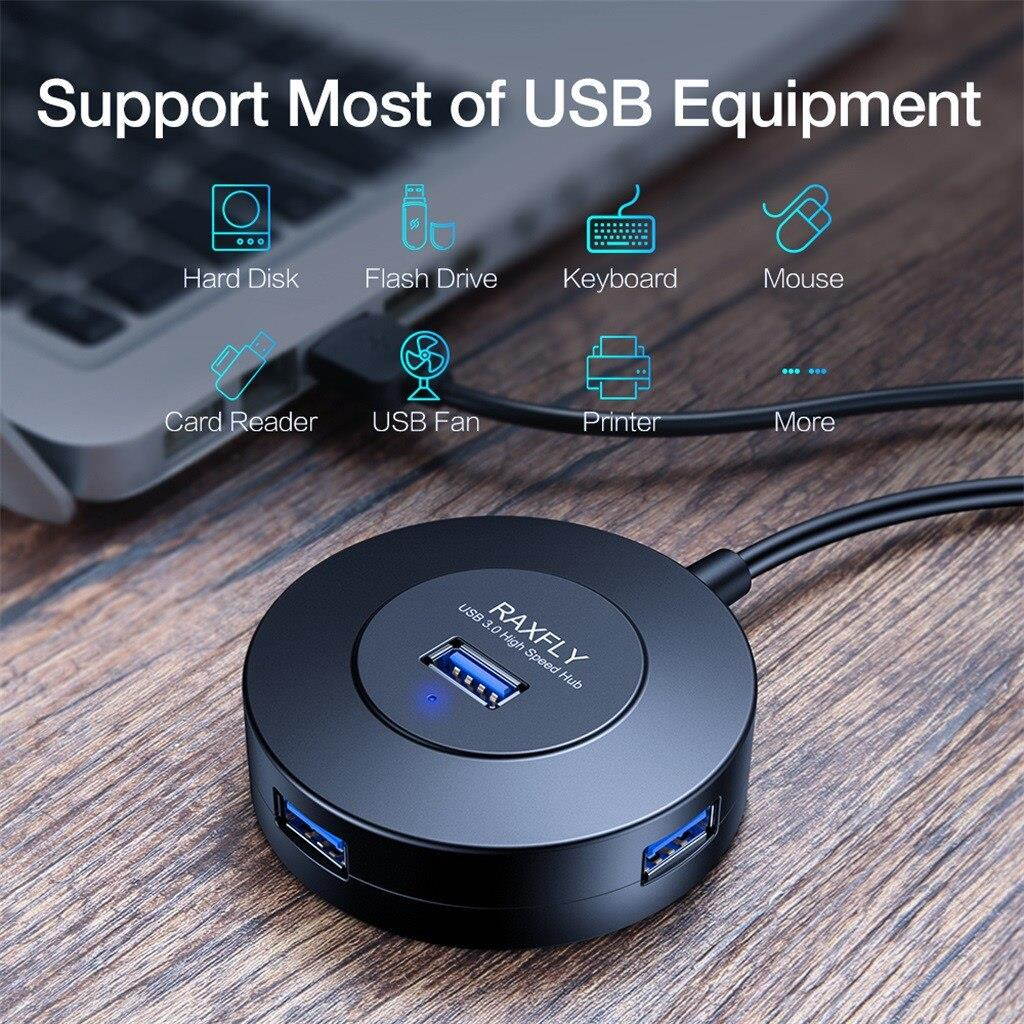 USB3.0 HUB Adapter Computer USB3.0 Super Speed 4-Port 5Gbps Hub With ON/OFF Switch Hard Drive Accessory Slim Size Design