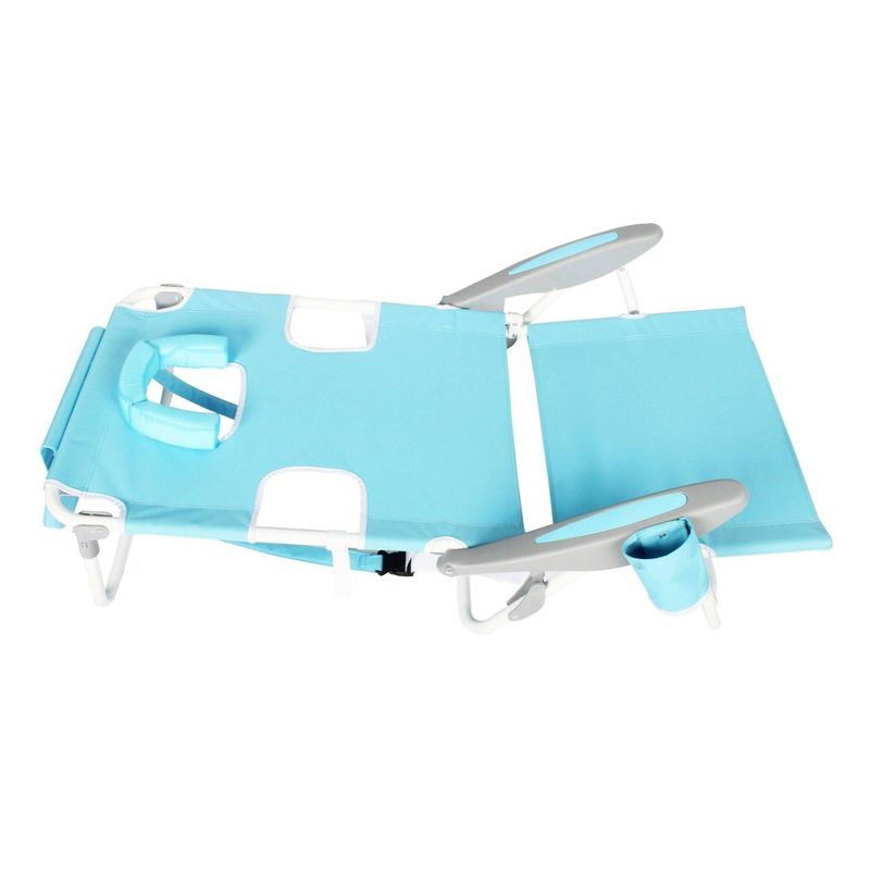 Face Down On Your Back Beach Chaise Lounge - Blue - Ostrich