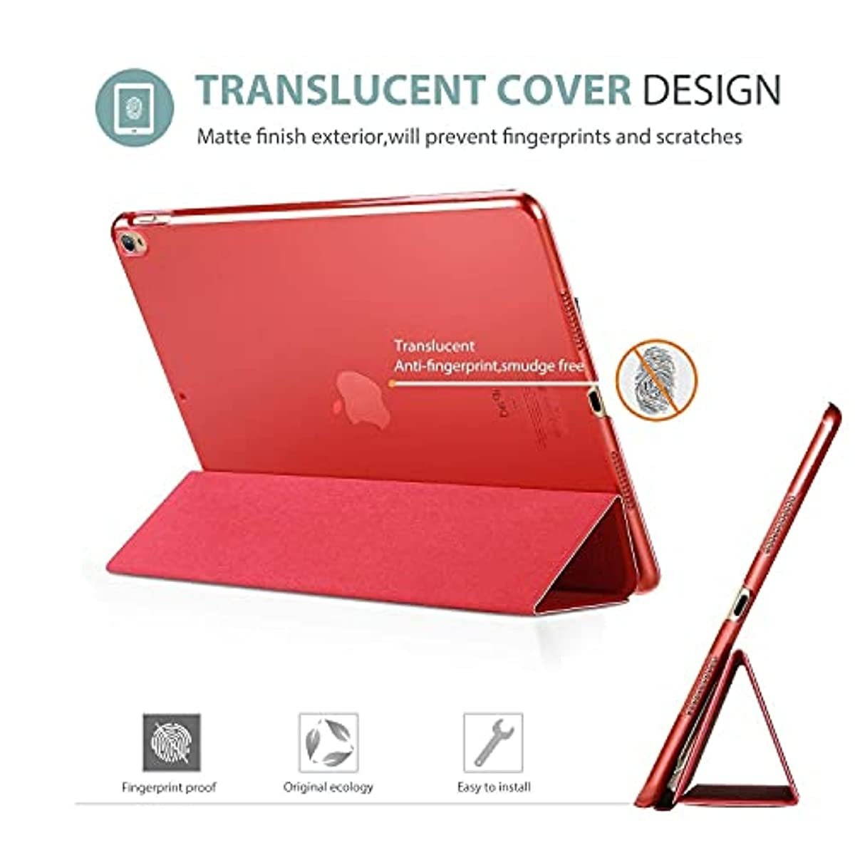 ProCase iPad Air 3 10.5" 2019 / iPad Pro 10.5" 2017 Red Slim Hard Shell Case Bundle with Tempered Glass Screen Protector