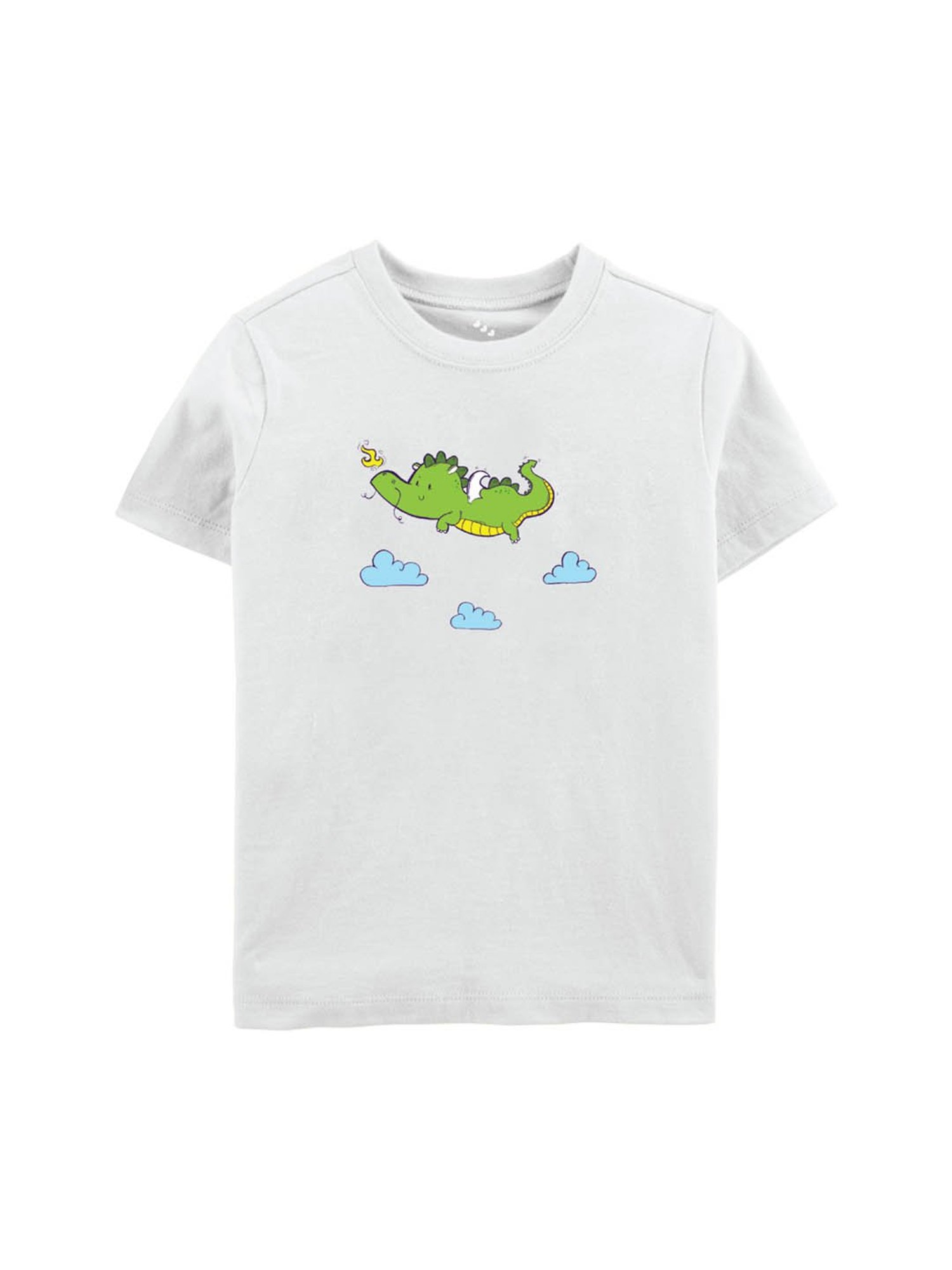 Zeezeezoo Kids White Dragon Printed T-shirt