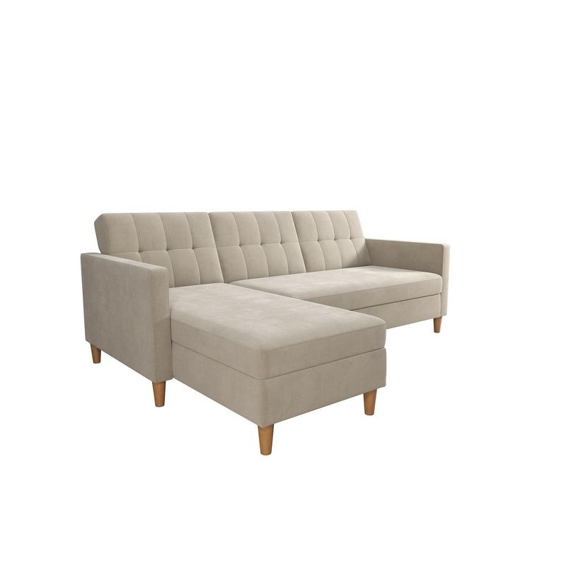 3pc Hartford Storage Sectional Futon and Hartford Storage Ottoman Tan - Dorel Home Products