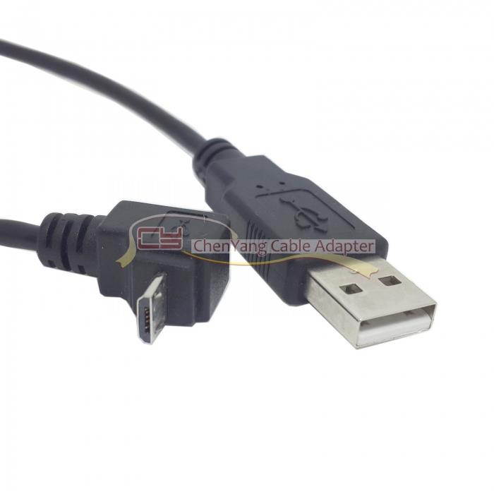 2pcs Down angled 90 D Micro USB to USB Data Charge Cable for S5 i9300 N7100