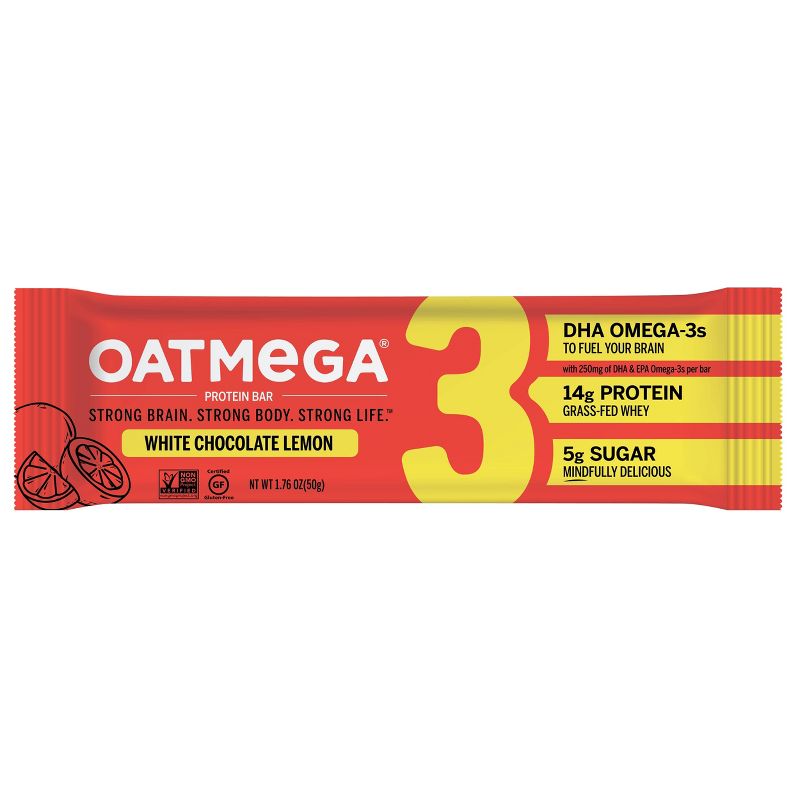 Oatmega Protein & Omega-3 Bar - White Chocolate Lemon - 12ct