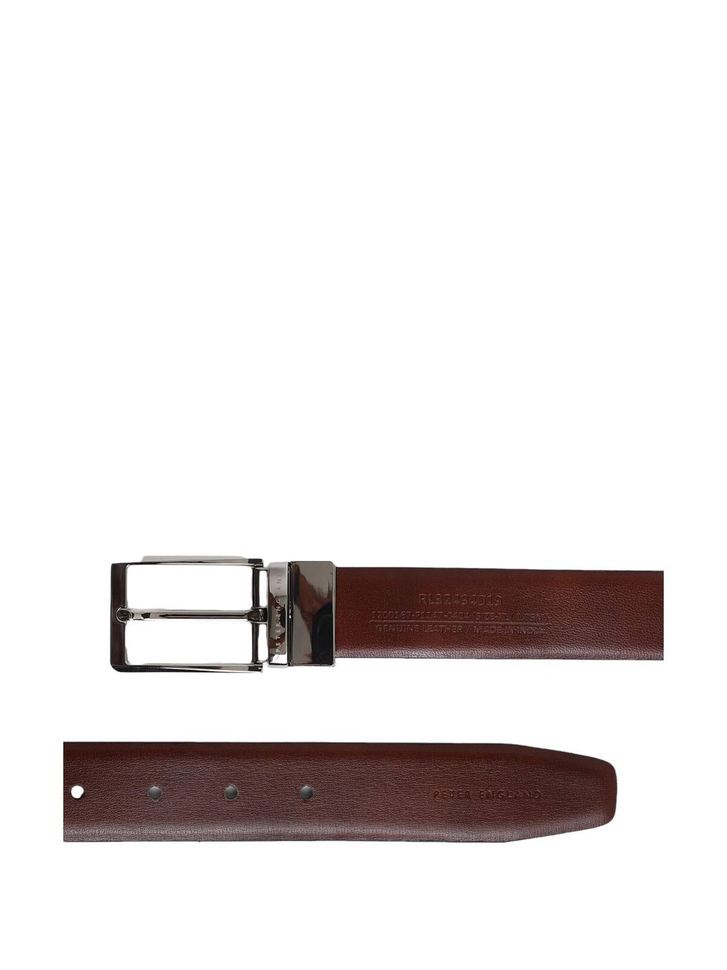 Peter England Brown & Black Leather Reversible Belt For Men