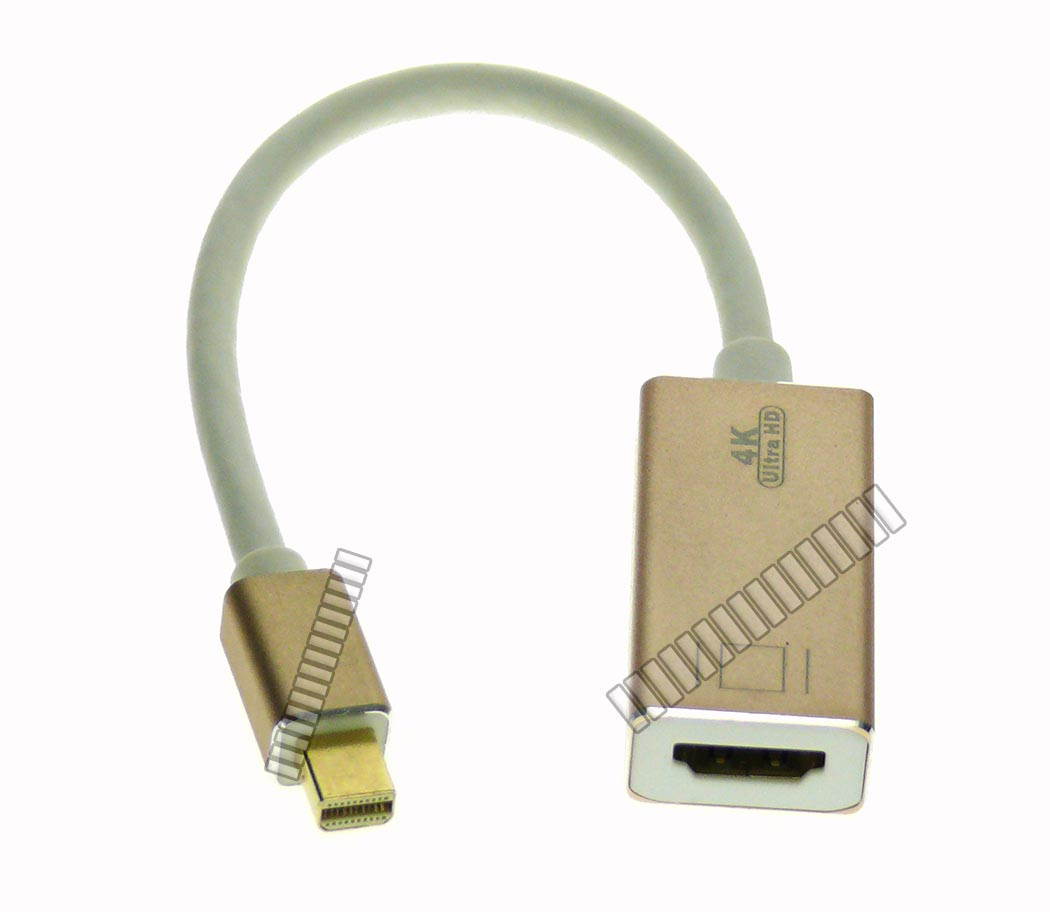 4K Ultra HD Thunderbolt Mini Displayport Male to HDMI Female Adapter Cable Converter Connector HDMI 2.0 3D for MacBook Pro MacBook Air to HDMI HDTV Display Projector Short Cable