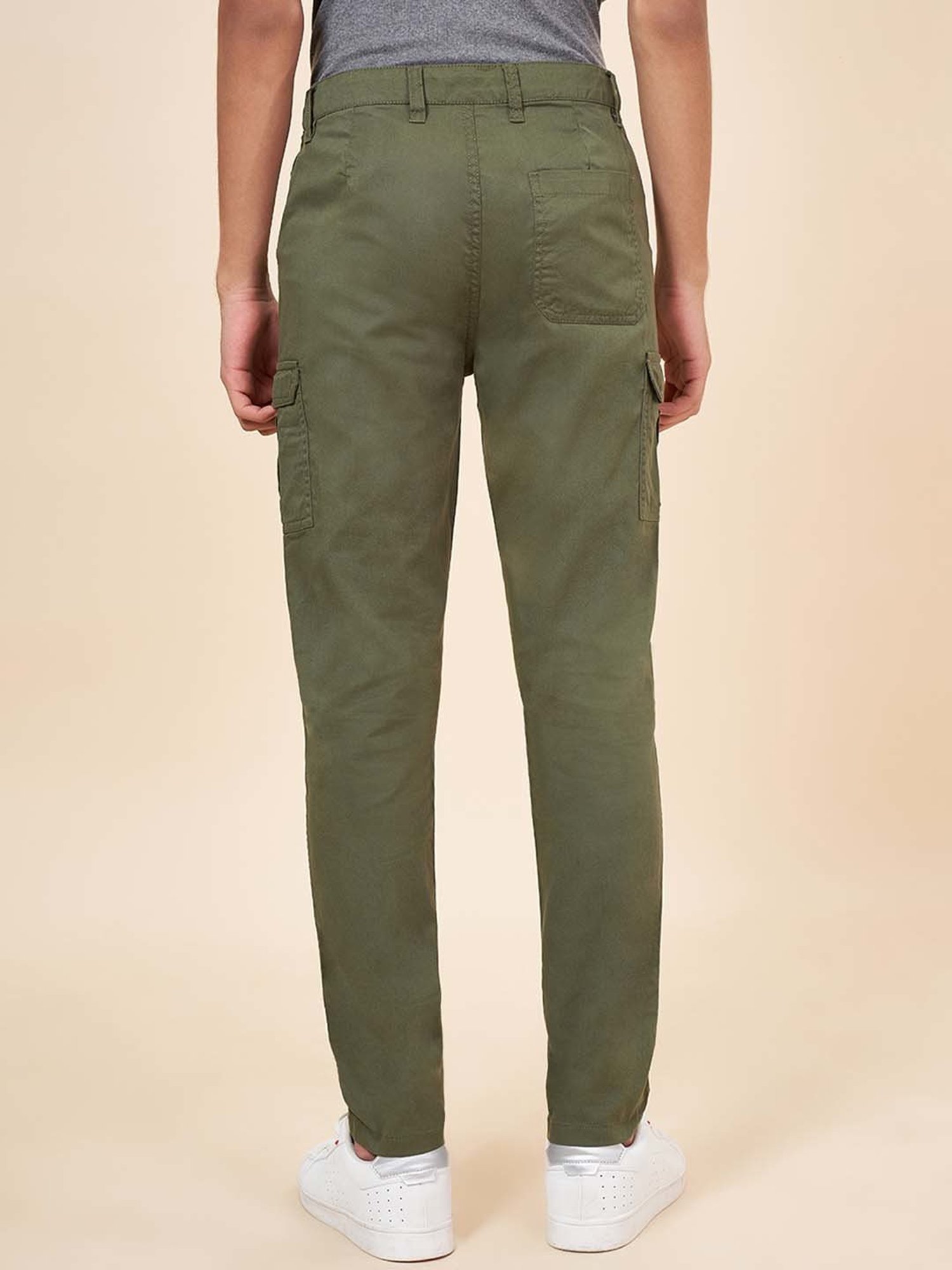 Coolsters by Pantaloons Boys Olive Cotton Regular Fit Trousers