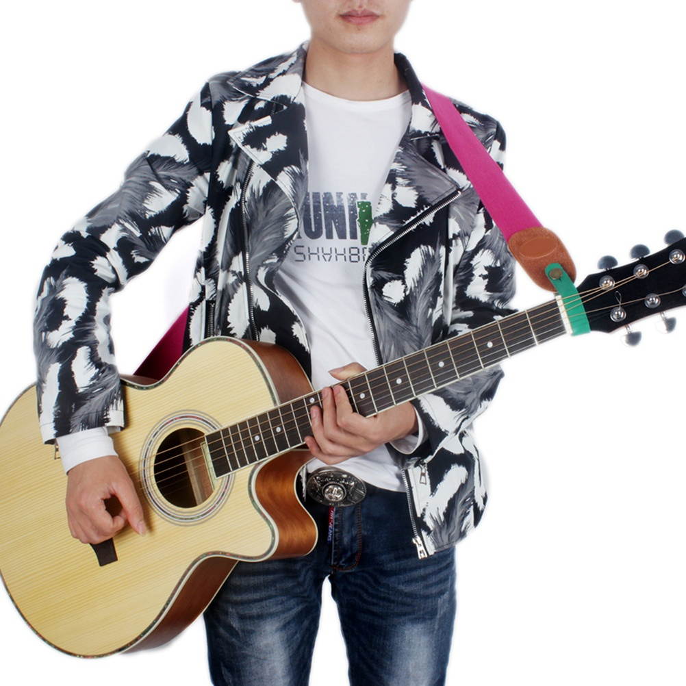 Acoustic Guitar Neck Strap Button Head Stock Leather Strap Tie Fits above Neck on Guitar Headstock (Coffee)