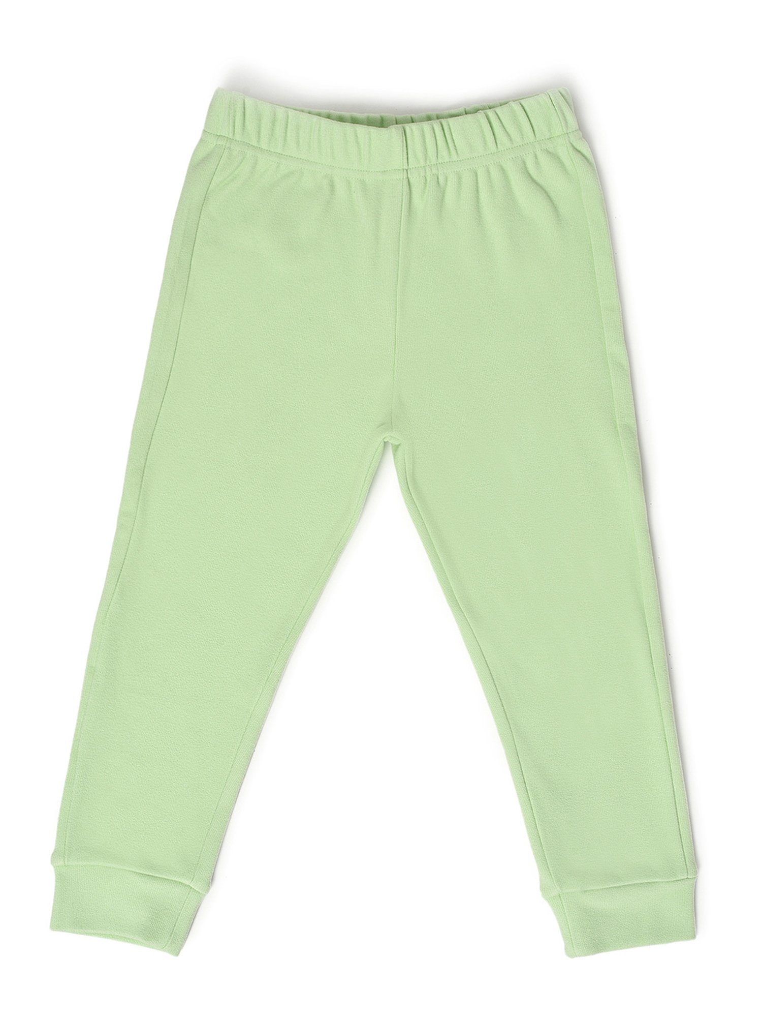 MiArcus Kids Light Green Solid Full Sleeves Thermal Top with Thermal Pants