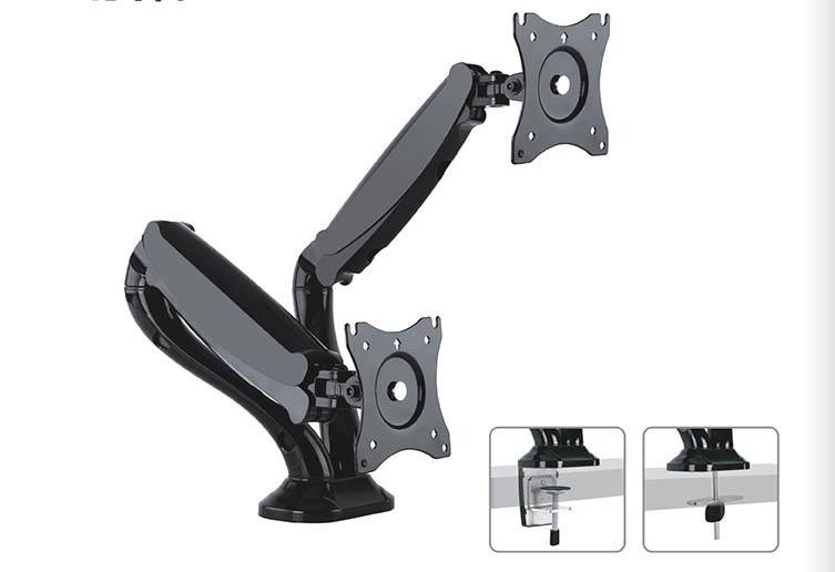 Impact Mounts DUAL ARM TV LCD MONITOR DESK MOUNT BRACKET ARTICULATING UP DOWN IN OUT SWIVEL (IMLDT09-C024)