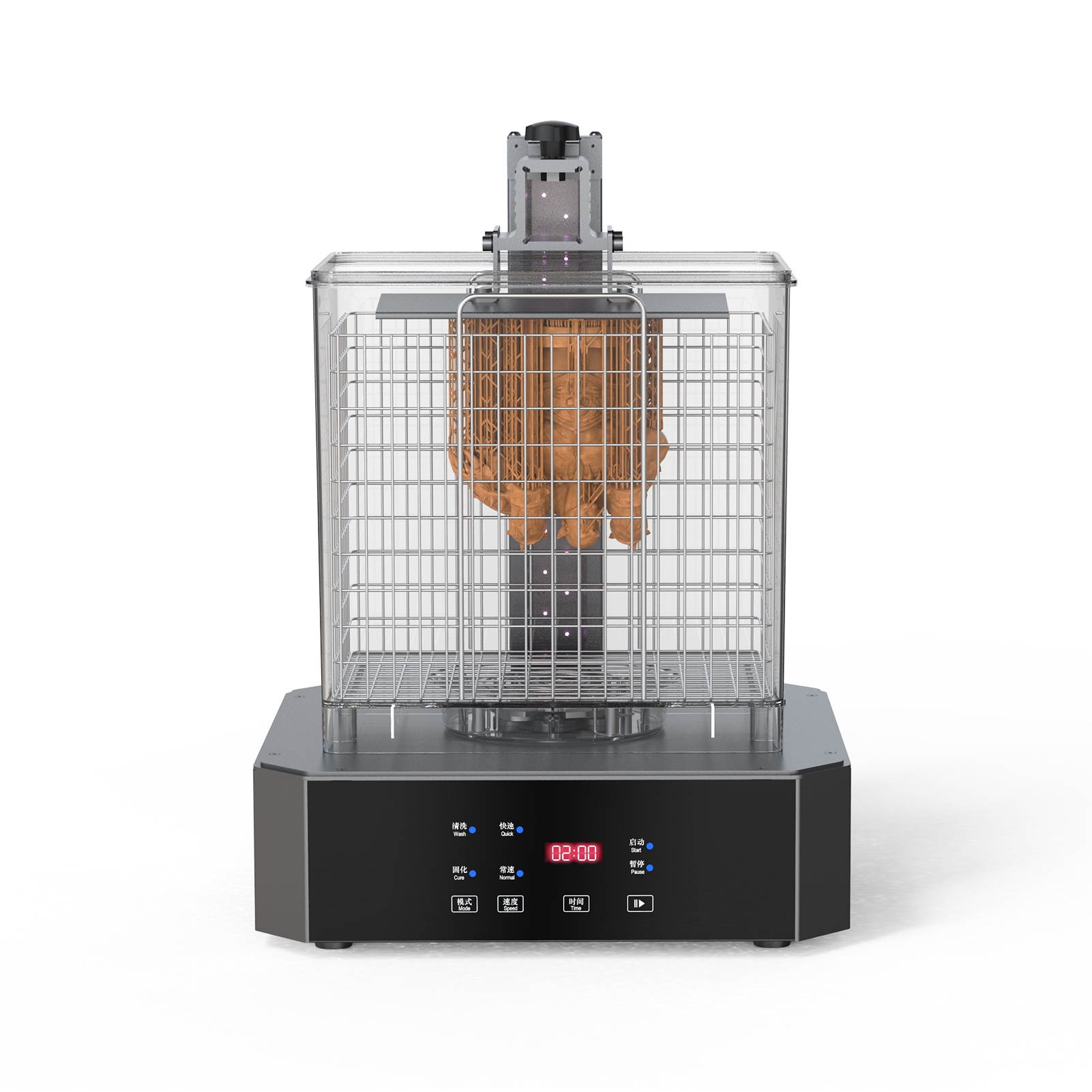 Original Creality UW-02 Washing and Curing Machine 2-in-1 for 3D Printers LCD SLA DLP Models Resin Dual-Band UV Light Source 360&deg; Rotatable Platform Adjustable Time & Speed 10.1inches Rotary Wash Cure