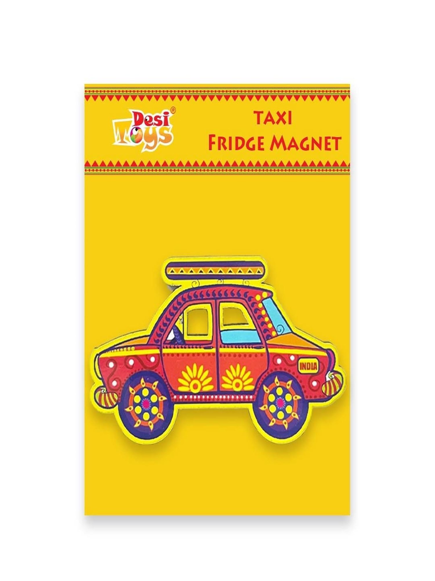 Desi Toys Kids Multicolor Taxi Fridge Magnet (3 x1.8 inches)