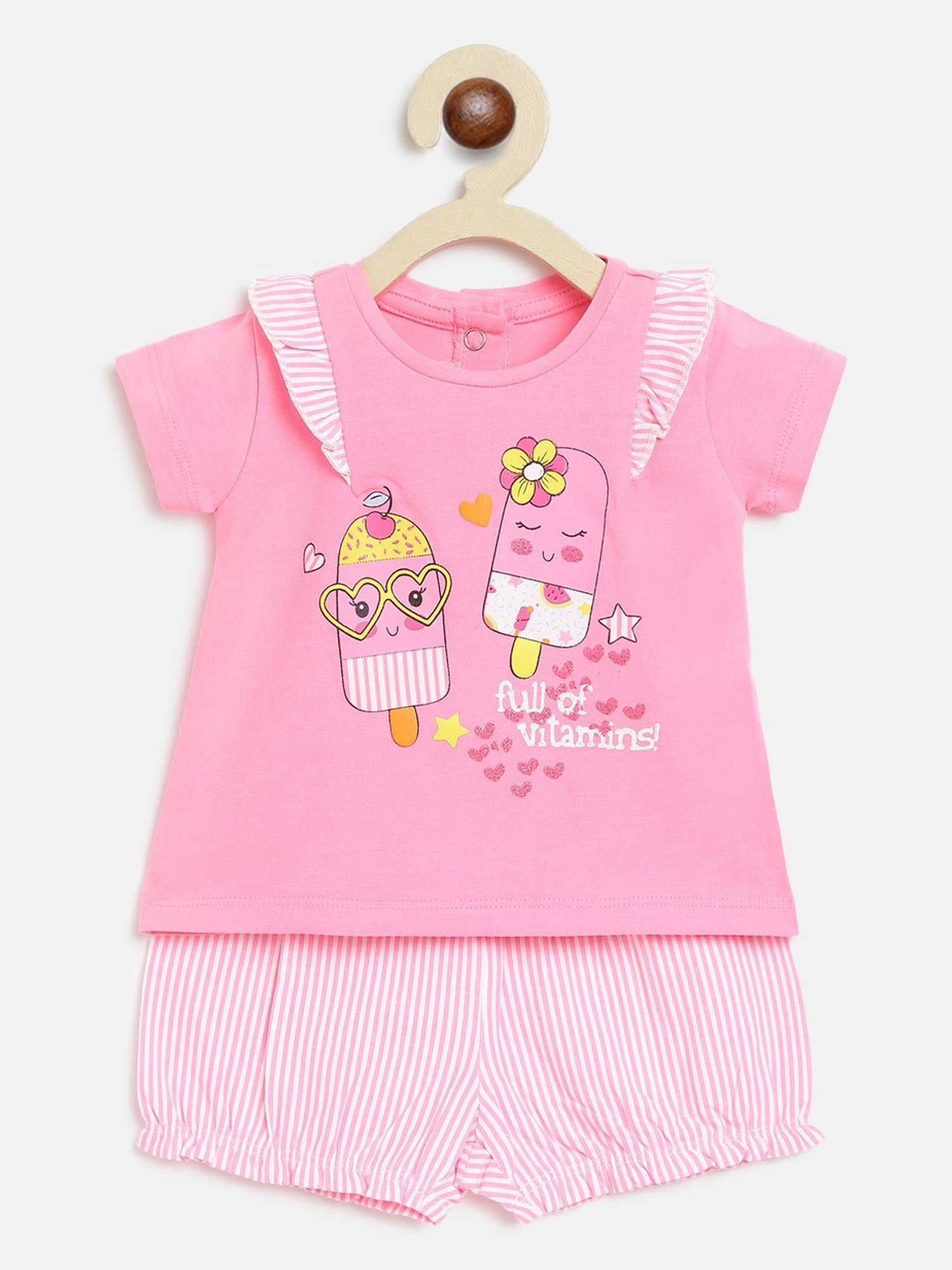 Chicco Kids Pink Printed T-Shirt with Shorts