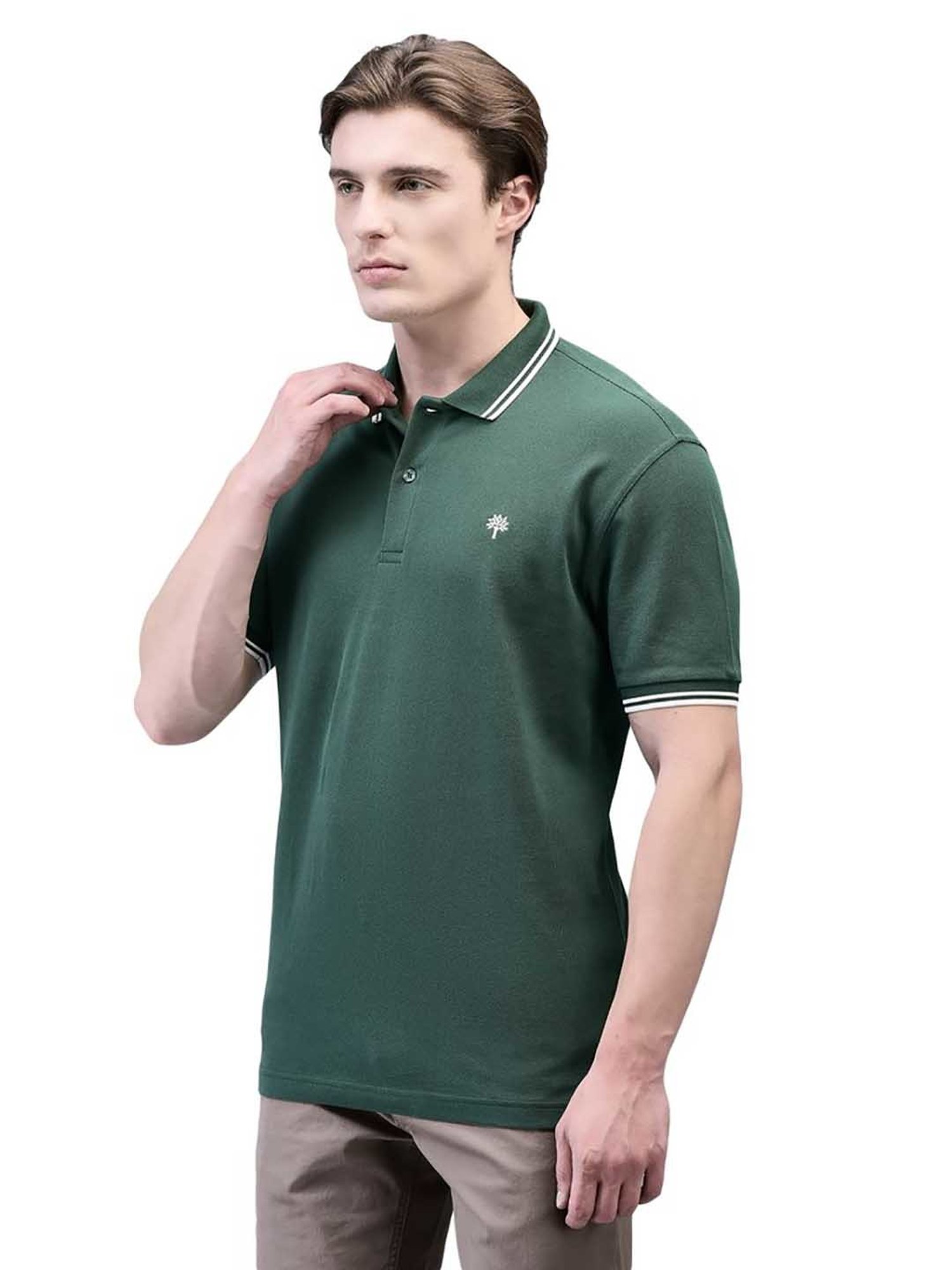 Woodland Green Regular Fit Polo T-Shirt