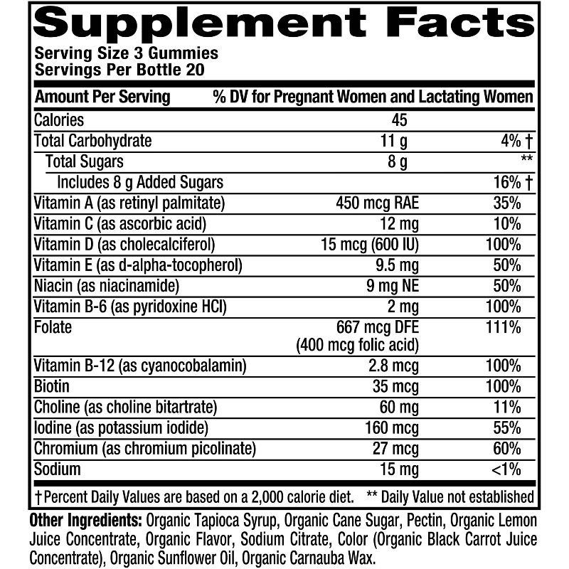 Vitafusion Organic Prenatal Multivitamin Gummies - Ripe Raspberry - 60ct