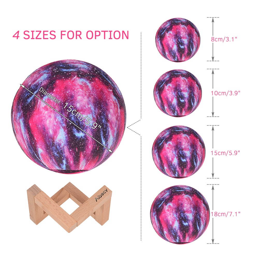 Aibecy LED Moon Lamp Moon Night Light 3D Printed Large Lunar Lamp with Stand USB Cable 16 Glowing Colors Remote Control & TouchControl Rechargeable Brightness Adjustable Home Light for Children Women