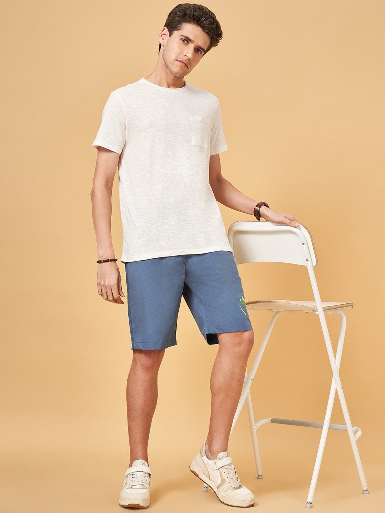 Urban Ranger by Pantaloons Sugar Swizzle Cotton Slim Fit T-Shirt