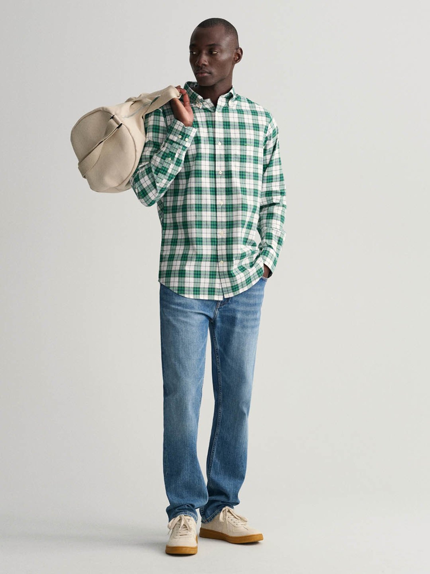 GANT Green Cotton Regular Fit Checks Shirt