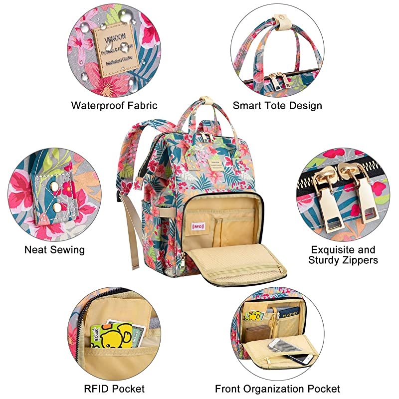 School Backapck, Stylish Laptop Backapck Computer Bag for Women Girls, Water Repellent Doctor Teacher Laptop Bag Casual Daypack Fit 15.6 inch Laptop Notebook(Flower5)