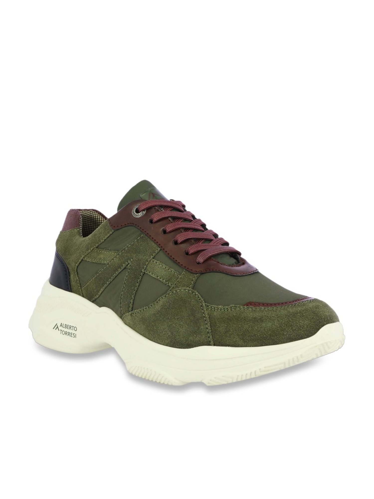 Alberto Torresi Men's Olive Running Shoes