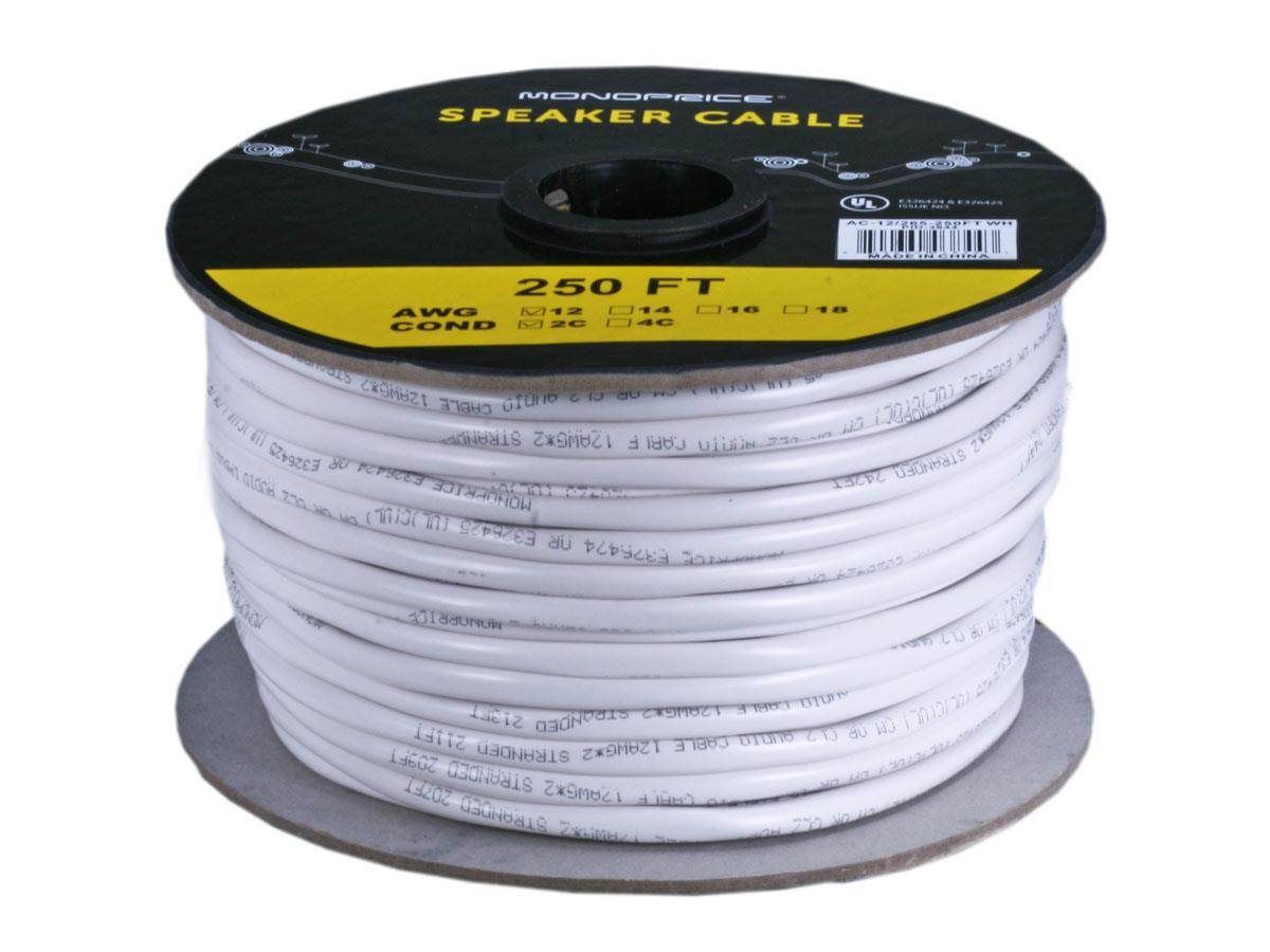 14AWG Speaker Wire  Pro Series 14 AWG Gauge Speaker Wire Cable 500 Feet 1524 Meters Great Use for Home Theater Speakers and Car Speakers White