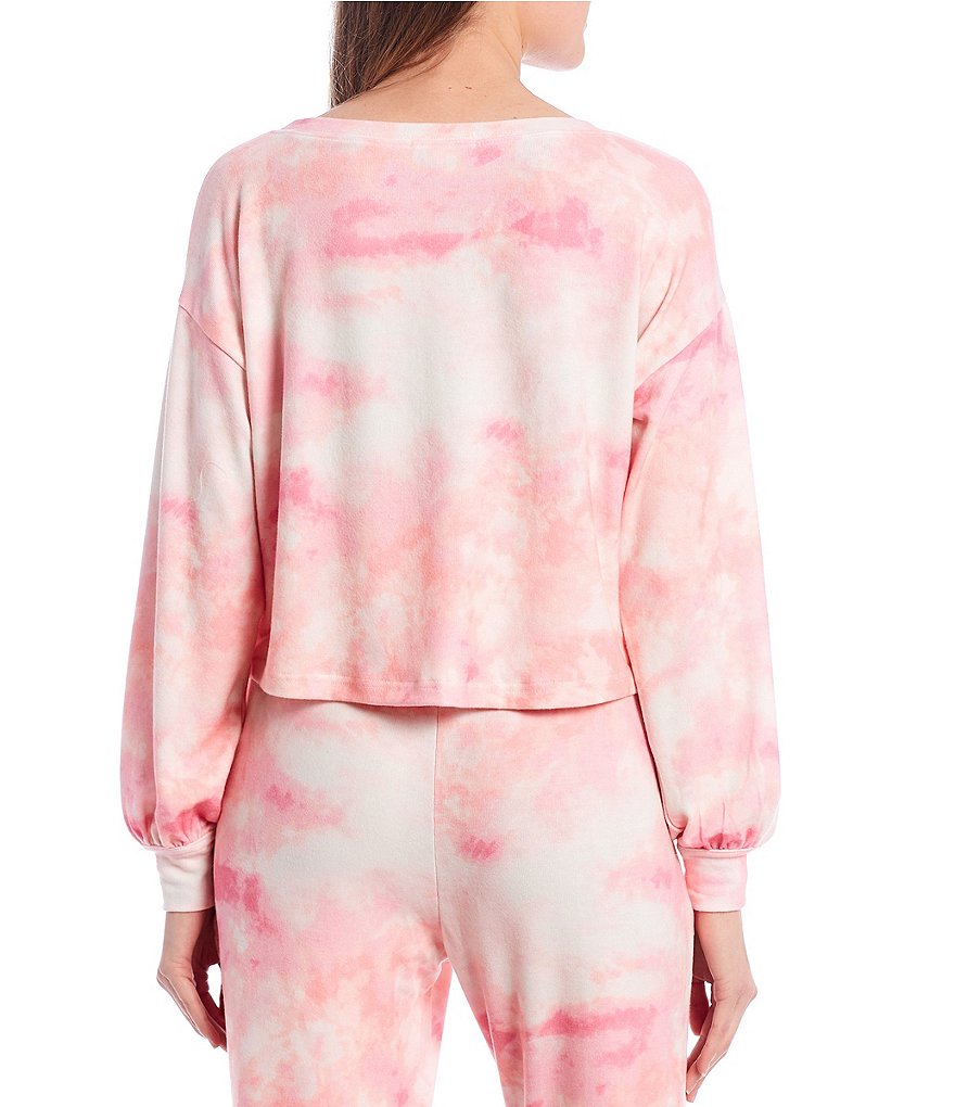 Coco + Jaimeson Coordinating Long Puff Sleeve Tie-Dyed Hacci Top