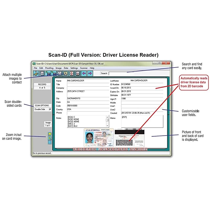 License Scanner with Age Verification (w/Scan-ID Full Version, for Windows)