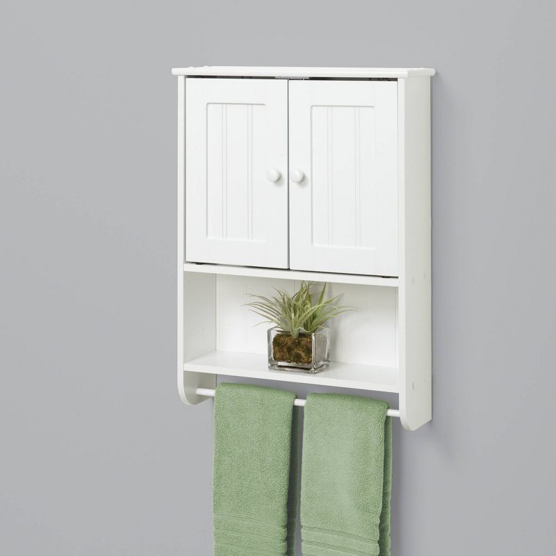 Country Cottage Wall Cabinet White Wood - Zenna Home