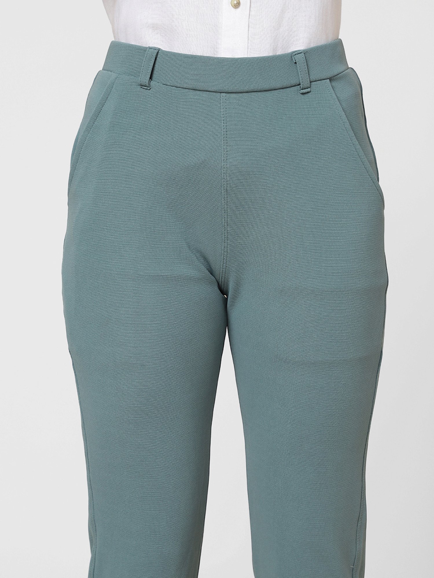 Crozo By Cantabil Black Checks Regular Fit Mid Rise Trousers