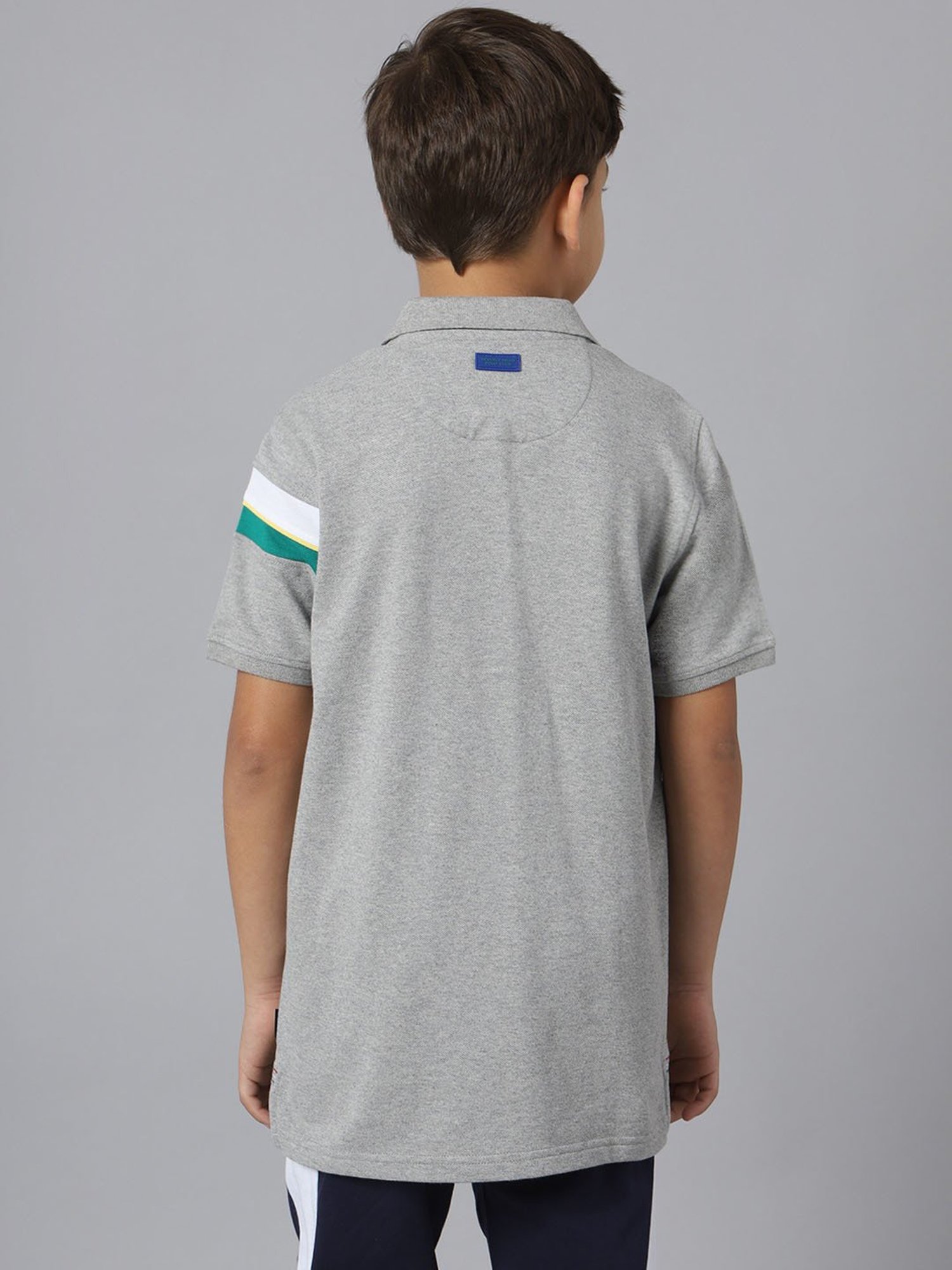 Beverly Hills Polo Club Kids Grey Printed Polo T-Shirt