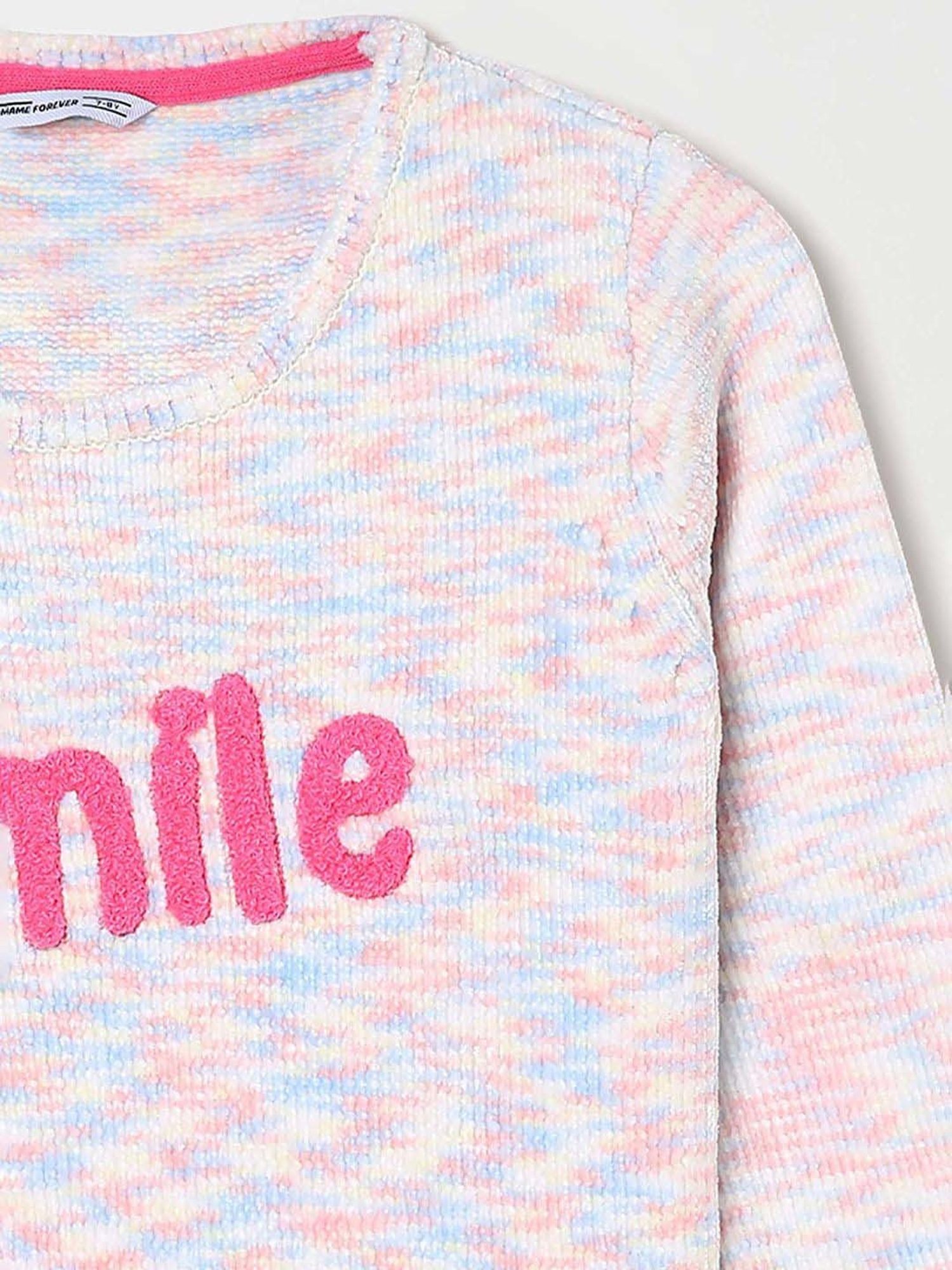 Fame Forever by Lifestyle Kids Multicolor Embroidered Full Sleeves Sweater