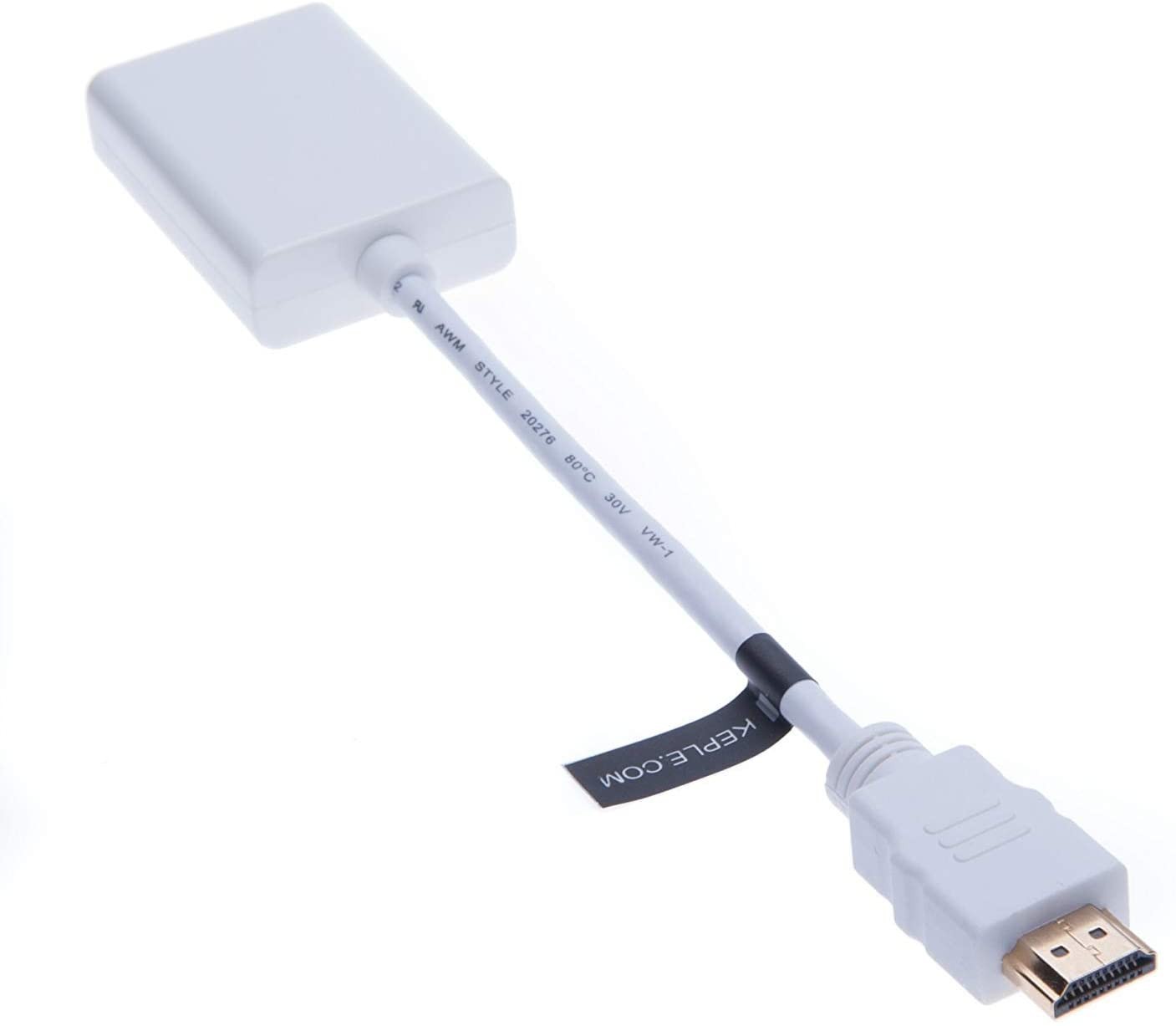 HDMI to VGA Adapter 1080P with Audio Port Gold-Plated Converter Male to Female & 3.5mm Audio Output Cable for Monitor PC Laptop Ultrabook Notebook Asus Lenovo Samsung Sony HDTV PS3 Xbox