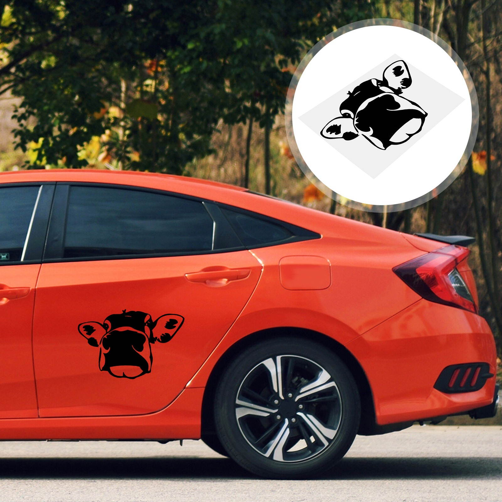 1Pc Cow Car Window Beautify Sticker PVC Car Decal Creative Sticker Car Sticker