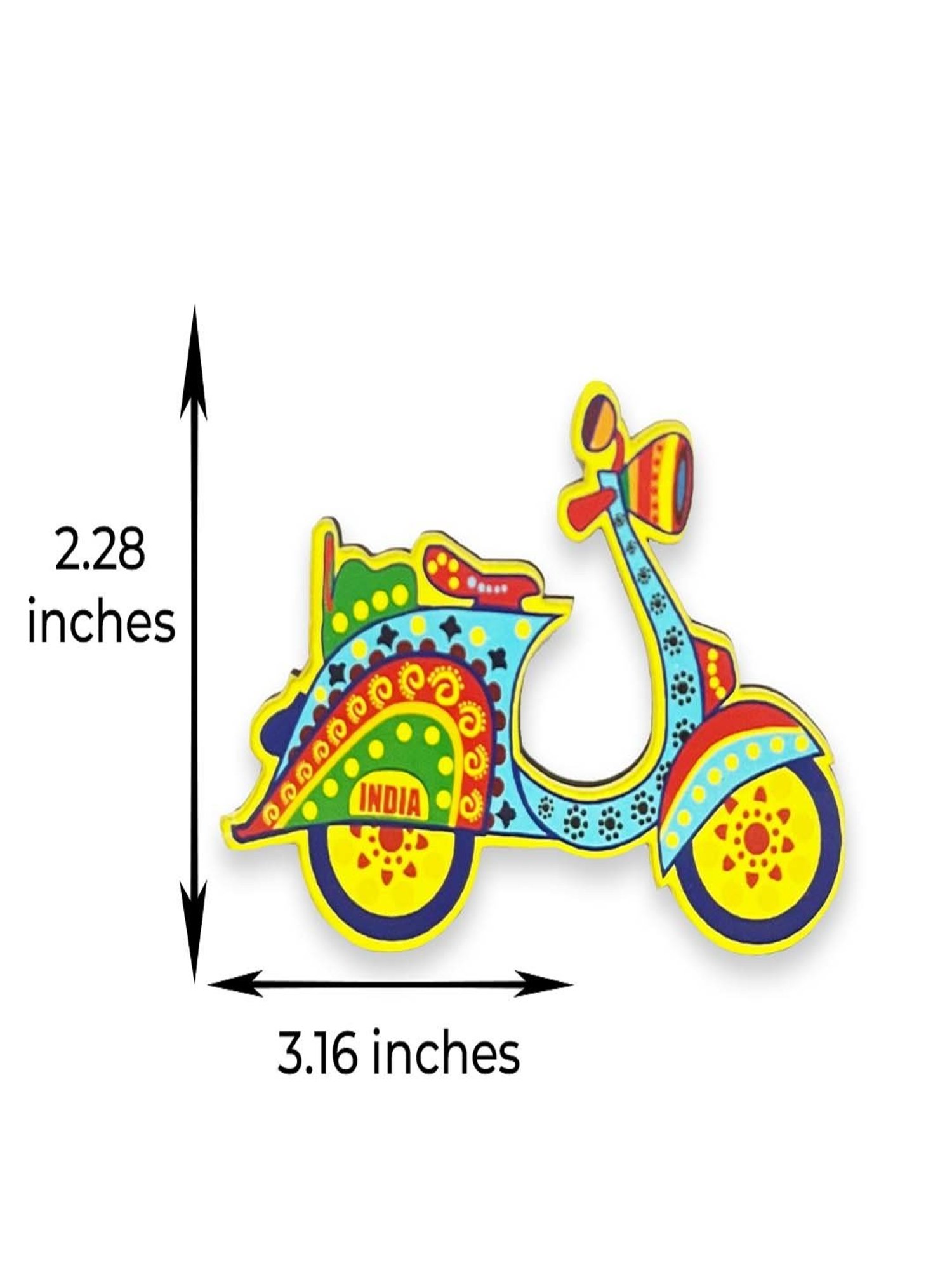 Desi Toys Kids Multicolor Scooter Fridge Magnet (3 x 2.3 inches)