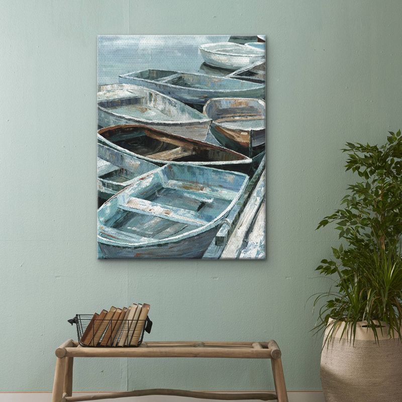 Rowing Soft By Sandy Doonan Wrapped Unframed Wall Canvas - Masterpiece Art Gallery
