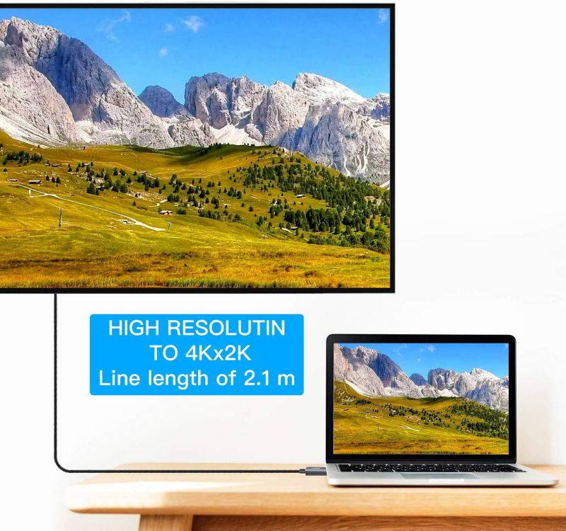 KUYIA DisplayPort Cable to DisplayPort Cable, 7 Feet Nylong Braided DP Cable 4K HD High Speed Display Cable for Gaming PC, Gaming Monitor, Laptop, TV - Gold-Plated Connector, Aluminum Alloy Shell