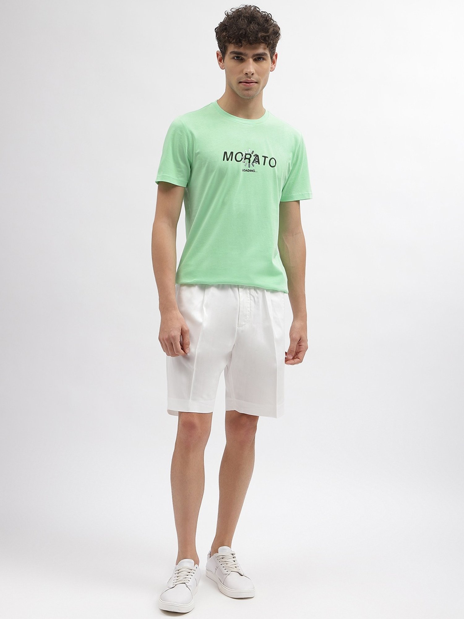 Antony Morato Green Cotton Slim Fit Printed T-Shirt