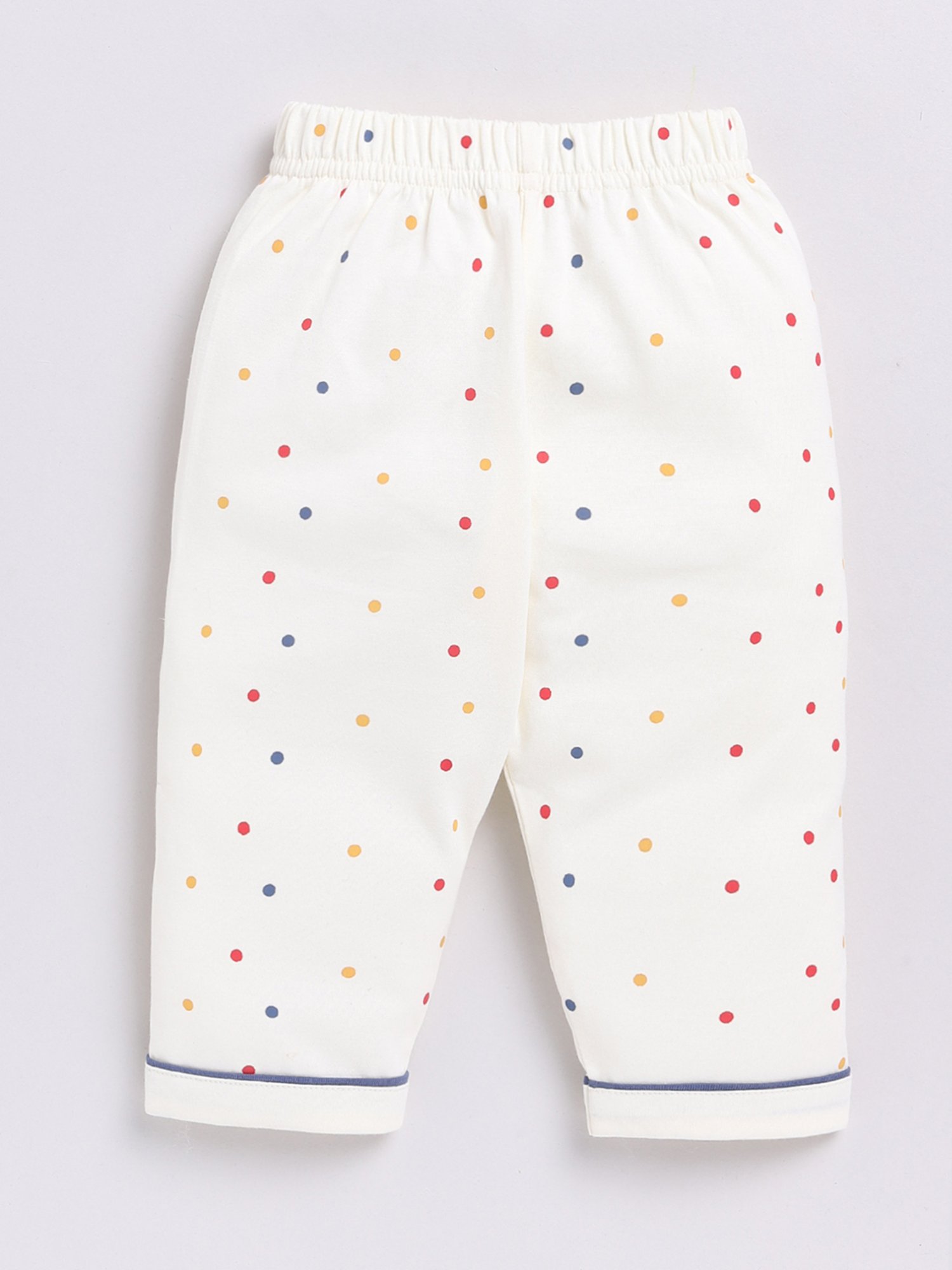 Clt.s Unisex Cream Printed Full Sleeves Shirt With Pyjamas