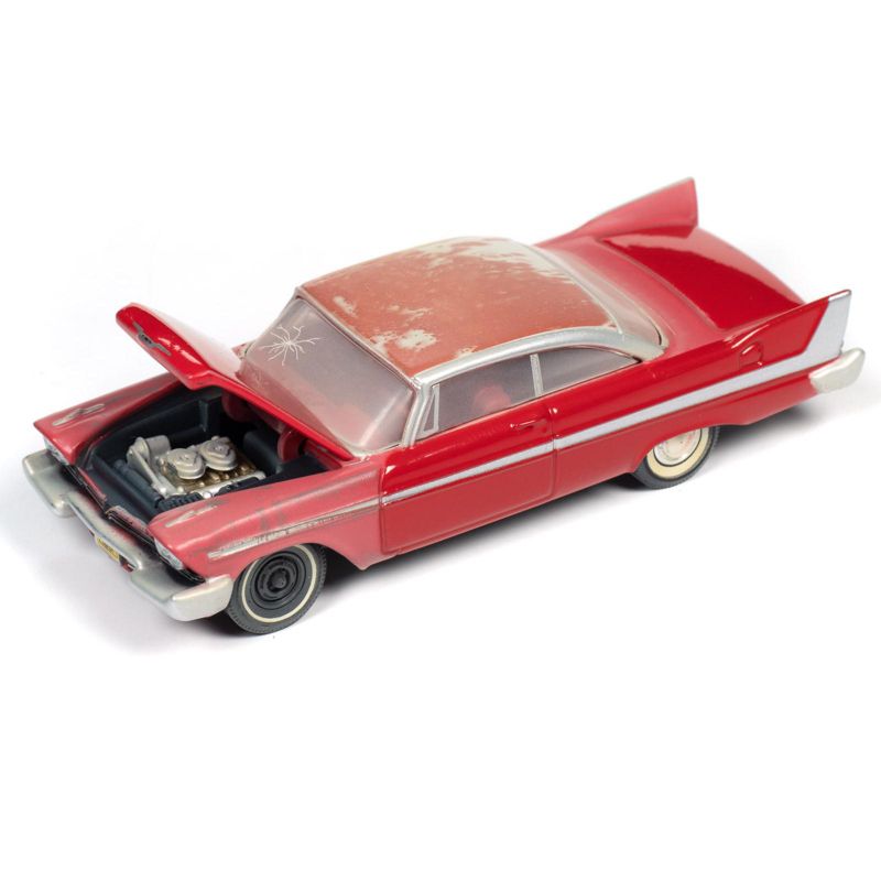 1958 Plymouth Fury Red (Partially Restored) "Christine" (1983) Movie 1/64 Diecast Model Car by Autoworld