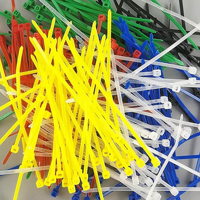 6 Inch Multi Color Zip Ties Small Self Locking Nylon Ties Assorted 6 Colors GreenYellow Black White Blue RedBulk 600 Pack
