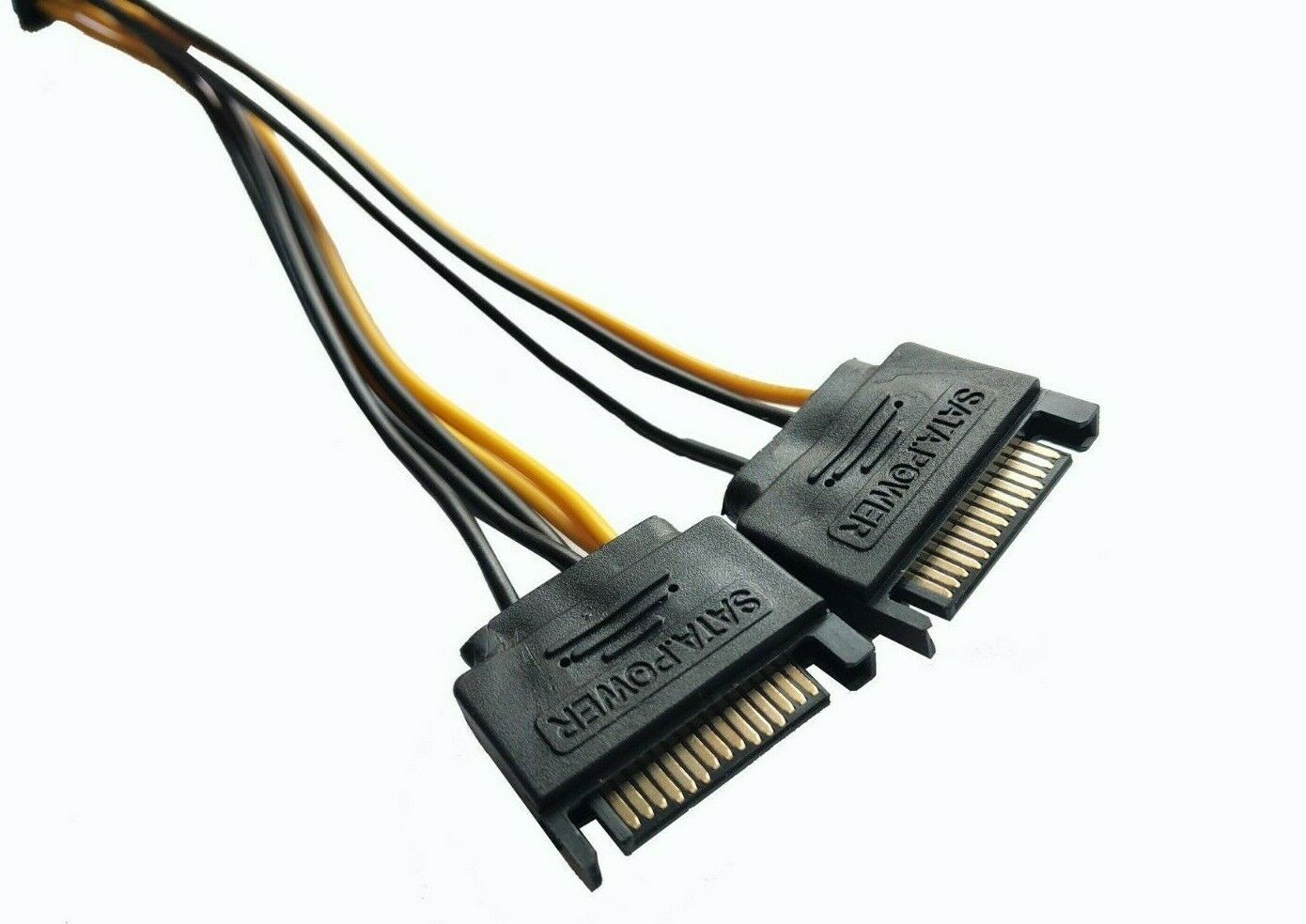Dual SATA to PCI-E Power Cable 15Pin SATA to 8 pin / 6 pin Video Card Power Wire