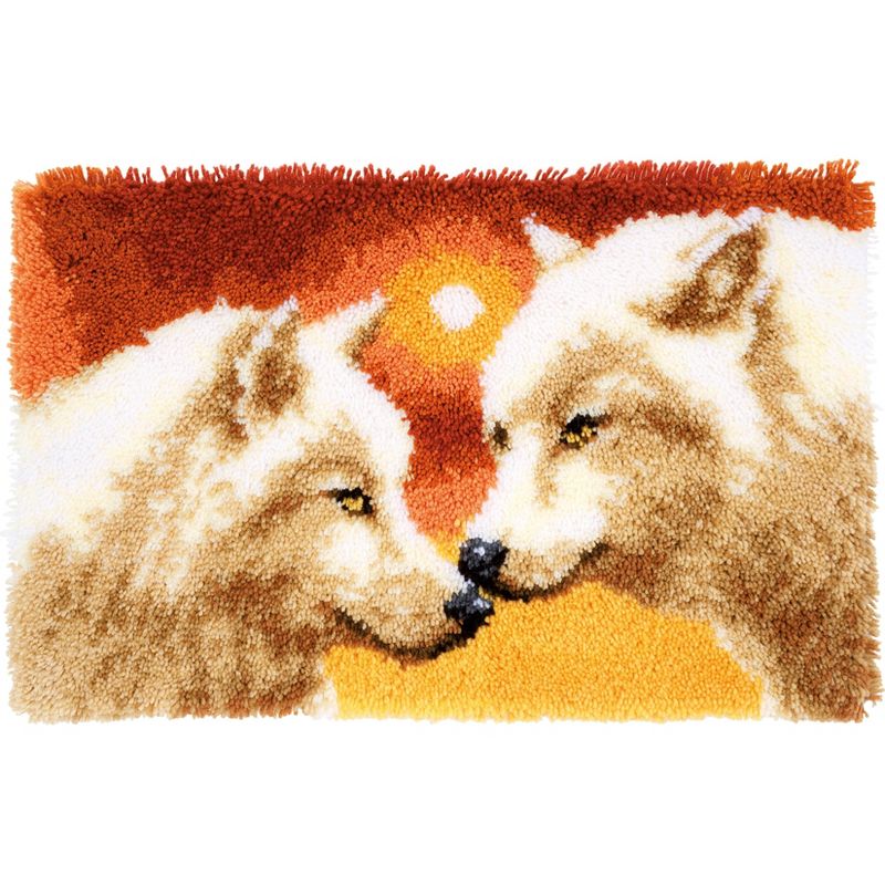 Vervaco Latch Hook Rug Kit 27.5"X17.25"-Wolves