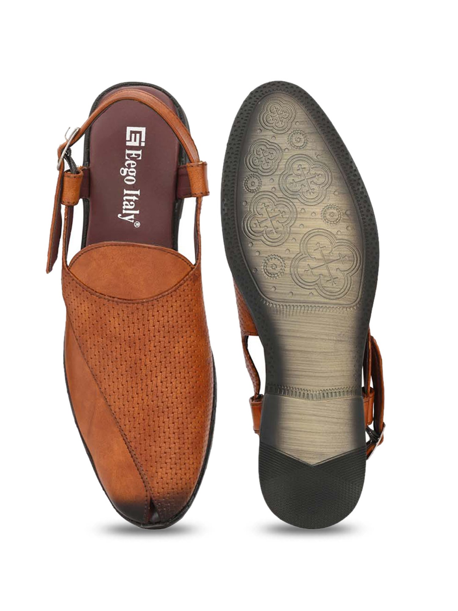 Eego Italy Men's Tan Back Strap Sandals
