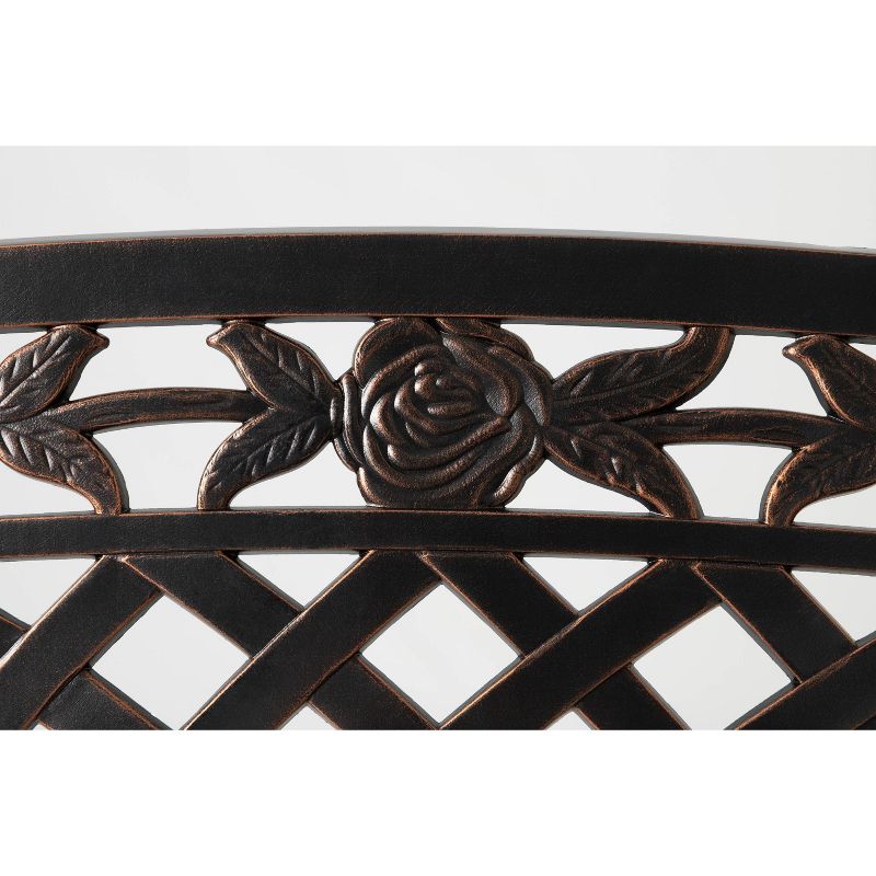 Scalret Aluminum Patio Bench - Antique Bronze - Balkene Home