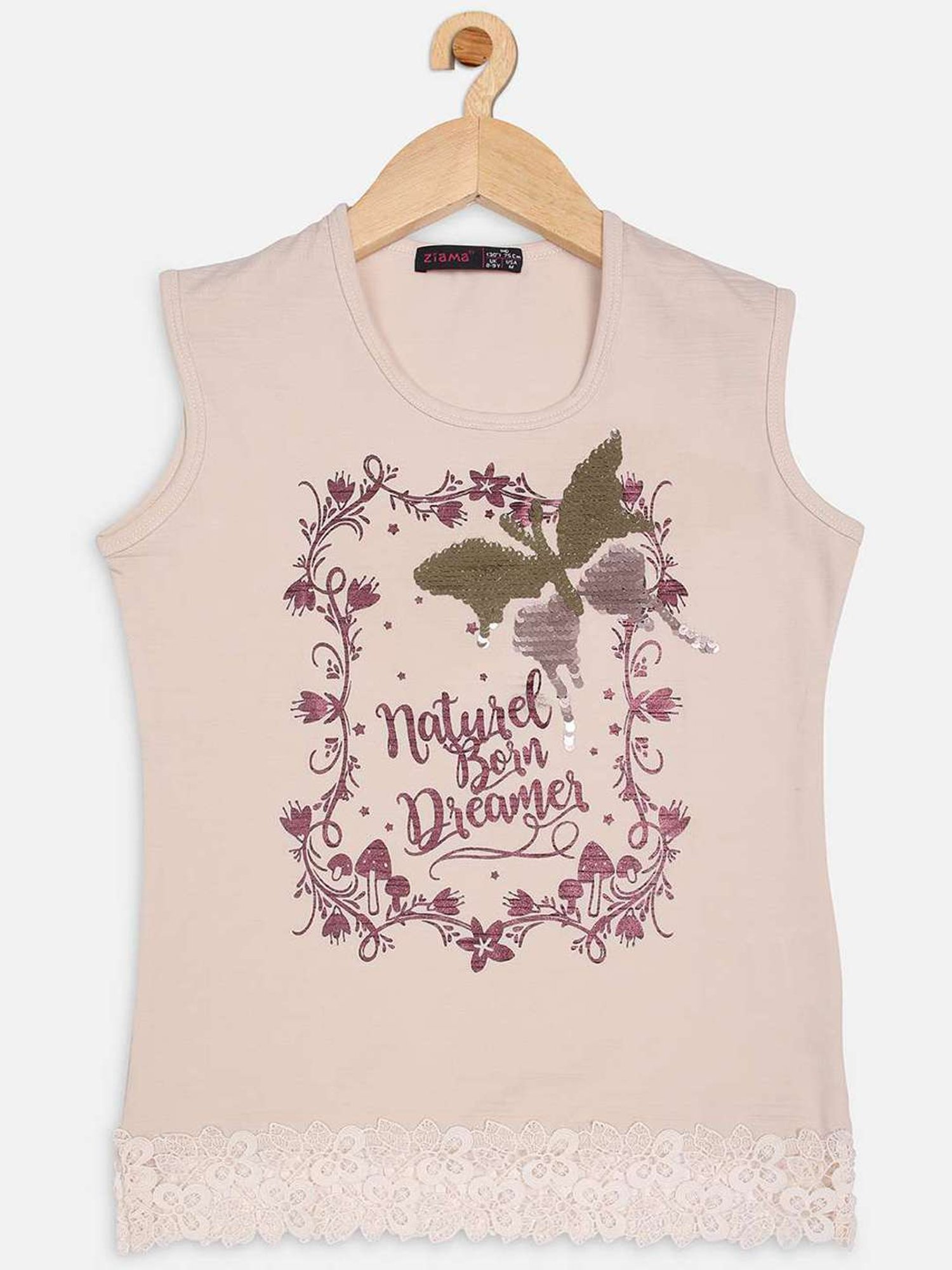 ZIAMA Kids Pink Embellished Top