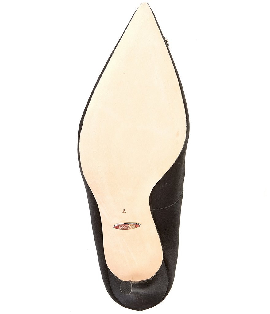 Badgley Mischka Cher Satin Brooch Embellished Stiletto Pumps