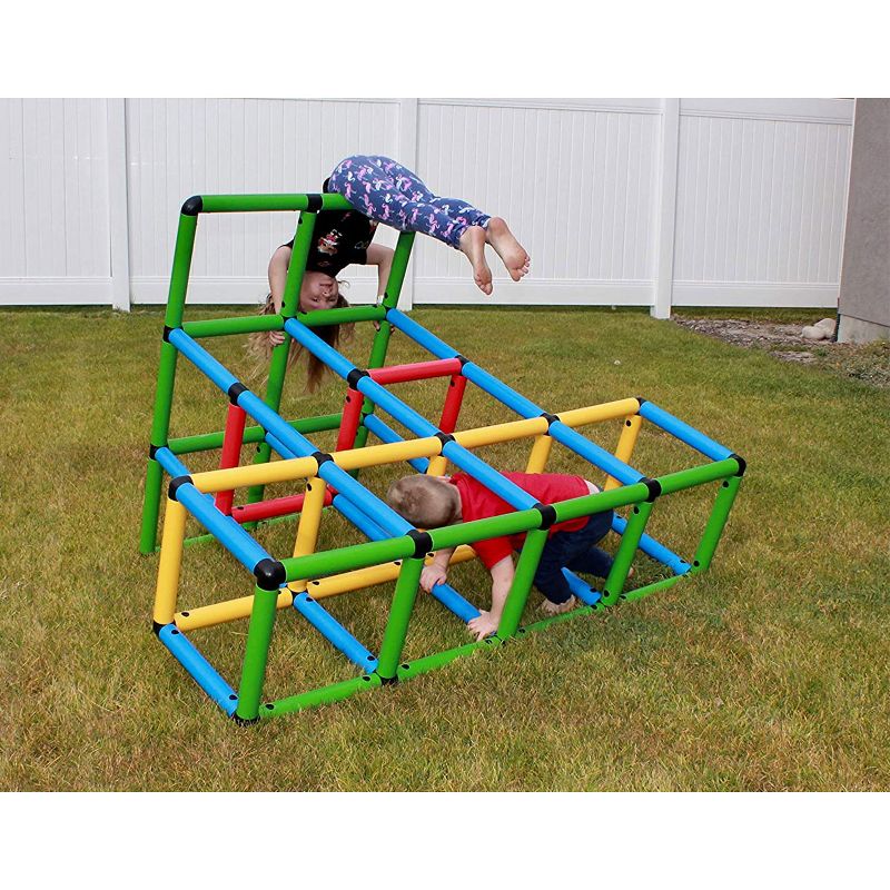 Funphix Climbing Gym Jungle Construction Buildable Indoor Outdoor Kids STEM Learning Toy Set Play Structure for Ages 2 through 12 Years, Multicolor