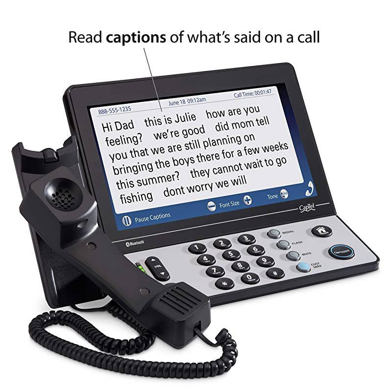 2400i Captioned Telephone Large Touch-Screen Captioned Telephone with 40dB Amplification