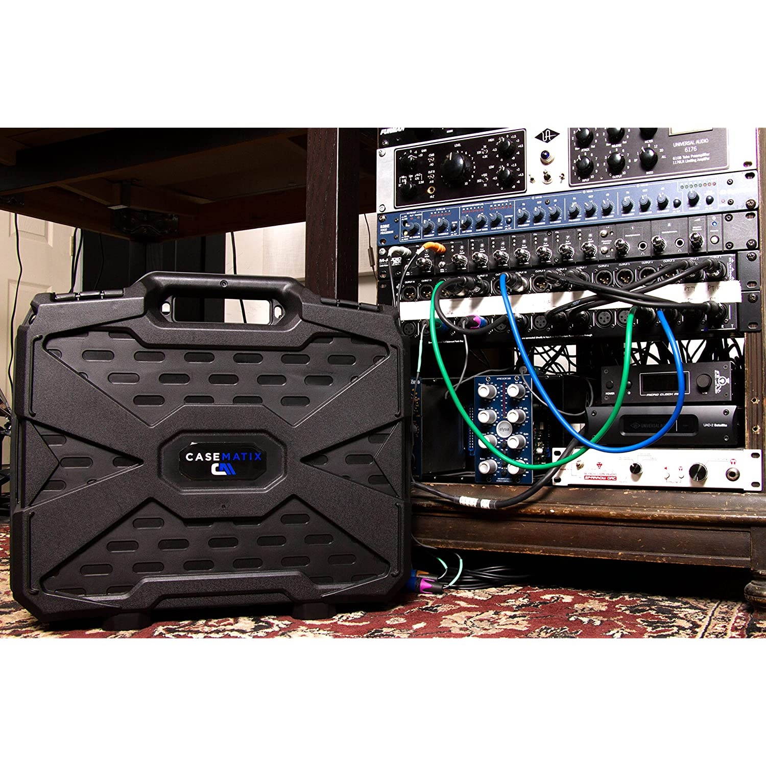 Casematix Studio Mixer Hard Case Fits Rode RODECaster Pro Podcast Production Studio Podcasting Microphone and Accessories, Red Padded Foam Protection