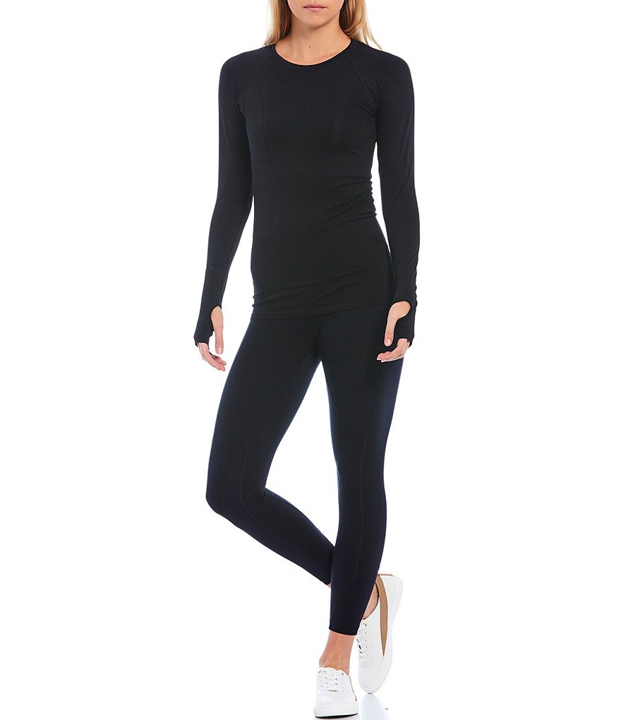 IBKUL Solid Long Sleeve Mock Neck Top