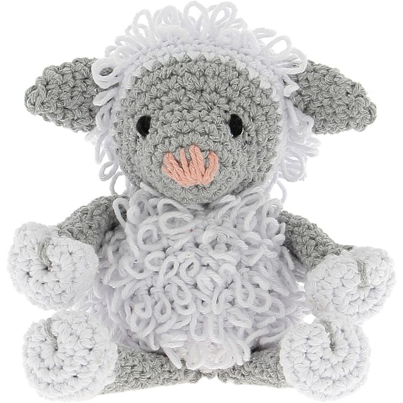 Hoooked Lamb Lewy Yarn Kit W/Eco Barbante Yarn-White & Gray